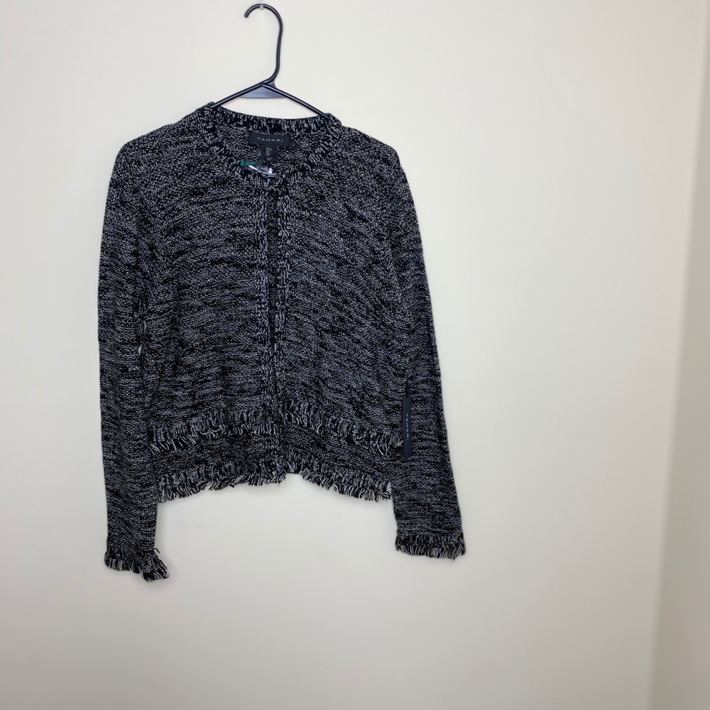 💖Tahari black & white cardigan
